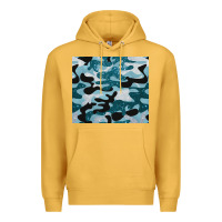 Mustard blue camouflage glitter Premium Hoodie - BarkalooDesign