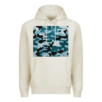 Oatmeal Heather blue camouflage glitter Premium Hoodie - BarkalooDesign