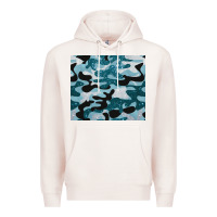 Pale Pink blue camouflage glitter Premium Hoodie - BarkalooDesign