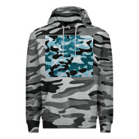 Slate Camo blue camouflage glitter Premium Hoodie - BarkalooDesign