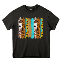 Asphalt turquoise sunflowers cowhide leopard glitter background Heavy Core Tee - RanaPortraitStore