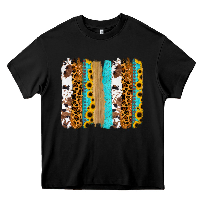 Turquoise Sunflowers Cowhide Leopard Glitter Background Heavy Core Tee by RanaPortraitStore | Teevron