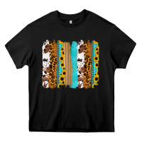 Black turquoise sunflowers cowhide leopard glitter background Heavy Core Tee - RanaPortraitStore