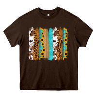 Chocolate Brown turquoise sunflowers cowhide leopard glitter background Heavy Core Tee - RanaPortraitStore