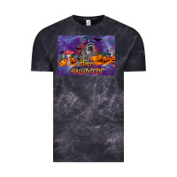 Cloud Black Happy Halloween Raccoon Vintage Tee - LillyAllenDesigns