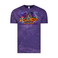 Cloud Purple Happy Halloween Raccoon Vintage Tee - LillyAllenDesigns