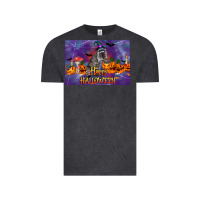 Vintage Black Happy Halloween Raccoon Vintage Tee - LillyAllenDesigns