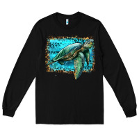 Black sea turtle with background Long Sleeve Tee - Artiststas