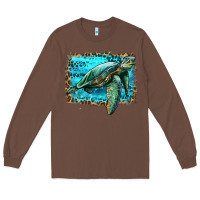 Chestnut sea turtle with background Long Sleeve Tee - Artiststas