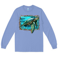 Colony Blue sea turtle with background Long Sleeve Tee - Artiststas