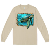 Mushroom sea turtle with background Long Sleeve Tee - Artiststas