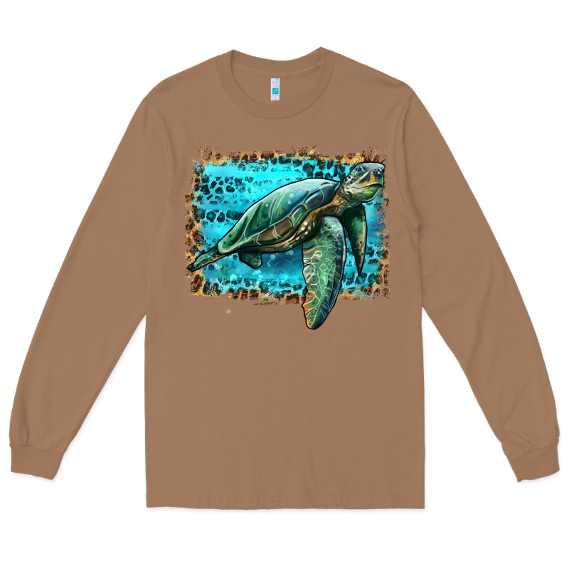 Sea Turtle With Background Long Sleeve Tee by Artiststas | Teevron