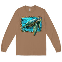 Toasted Coconut sea turtle with background Long Sleeve Tee - Artiststas