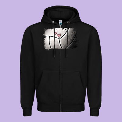 Volleyball Brushstroke Zipper Hoodie Designed By Ranaportraitstore