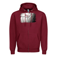 Burgundy Volleyball Brushstroke Zipper Hoodie - RanaPortraitStore