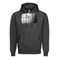Charcoal Heather Volleyball Brushstroke Zipper Hoodie - RanaPortraitStore