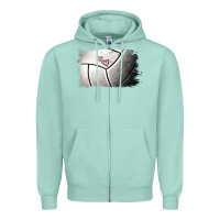 Seafoam Volleyball Brushstroke Zipper Hoodie - RanaPortraitStore