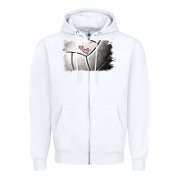 White Volleyball Brushstroke Zipper Hoodie - RanaPortraitStore
