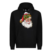 Black santa with snow Premium Hoodie - RanaPortraitStore