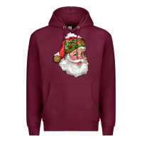 Burgundy santa with snow Premium Hoodie - RanaPortraitStore