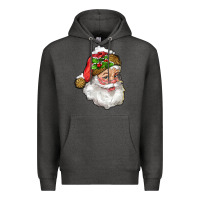 Charcoal Heather santa with snow Premium Hoodie - RanaPortraitStore