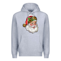 Heather Grey santa with snow Premium Hoodie - RanaPortraitStore