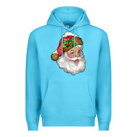 Ocean Blue santa with snow Premium Hoodie - RanaPortraitStore