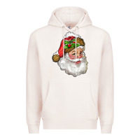 Pale Pink santa with snow Premium Hoodie - RanaPortraitStore