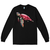 Black sea turtle pink glitter Long Sleeve Tee - Artiststas