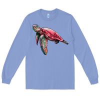 Colony Blue sea turtle pink glitter Long Sleeve Tee - Artiststas