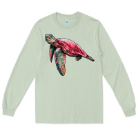 Matcha sea turtle pink glitter Long Sleeve Tee - Artiststas