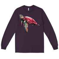 Plum sea turtle pink glitter Long Sleeve Tee - Artiststas