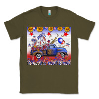 Army Green Fourth Of July Truck American Flag Classic Tee - FaDigitalArtStudio