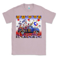 Lilac Fourth Of July Truck American Flag Classic Tee - FaDigitalArtStudio