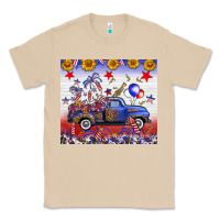 Mushroom Fourth Of July Truck American Flag Classic Tee - FaDigitalArtStudio