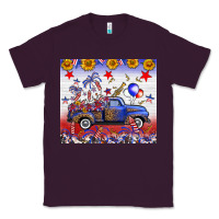 Plum Fourth Of July Truck American Flag Classic Tee - FaDigitalArtStudio