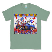 Sage Fourth Of July Truck American Flag Classic Tee - FaDigitalArtStudio