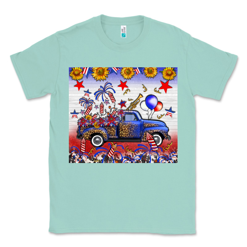 Fourth Of July Truck American Flag Classic Tee by FaDigitalArtStudio | Teevron