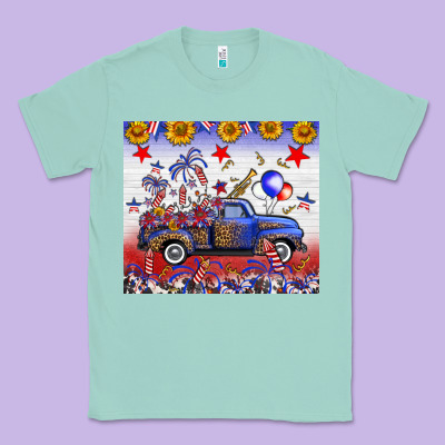 Fourth Of July Truck American Flag Classic Tee Designed By Fadigitalartstudio
