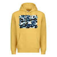 Antique Gold blue camouflage background Premium Hoodie - BarkalooDesign