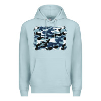 Blue Mist blue camouflage background Premium Hoodie - BarkalooDesign