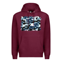 Burgundy blue camouflage background Premium Hoodie - BarkalooDesign