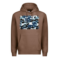 Chestnut blue camouflage background Premium Hoodie - BarkalooDesign