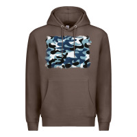 Coffee blue camouflage background Premium Hoodie - BarkalooDesign