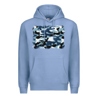 Colony Blue blue camouflage background Premium Hoodie - BarkalooDesign