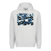 Dove Grey blue camouflage background Premium Hoodie - BarkalooDesign
