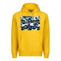 Lemon blue camouflage background Premium Hoodie - BarkalooDesign