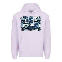 Lilac blue camouflage background Premium Hoodie - BarkalooDesign