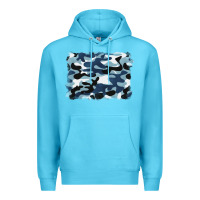 Ocean Blue blue camouflage background Premium Hoodie - BarkalooDesign