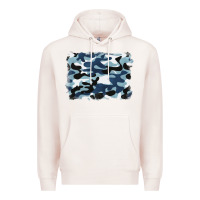 Pale Pink blue camouflage background Premium Hoodie - BarkalooDesign